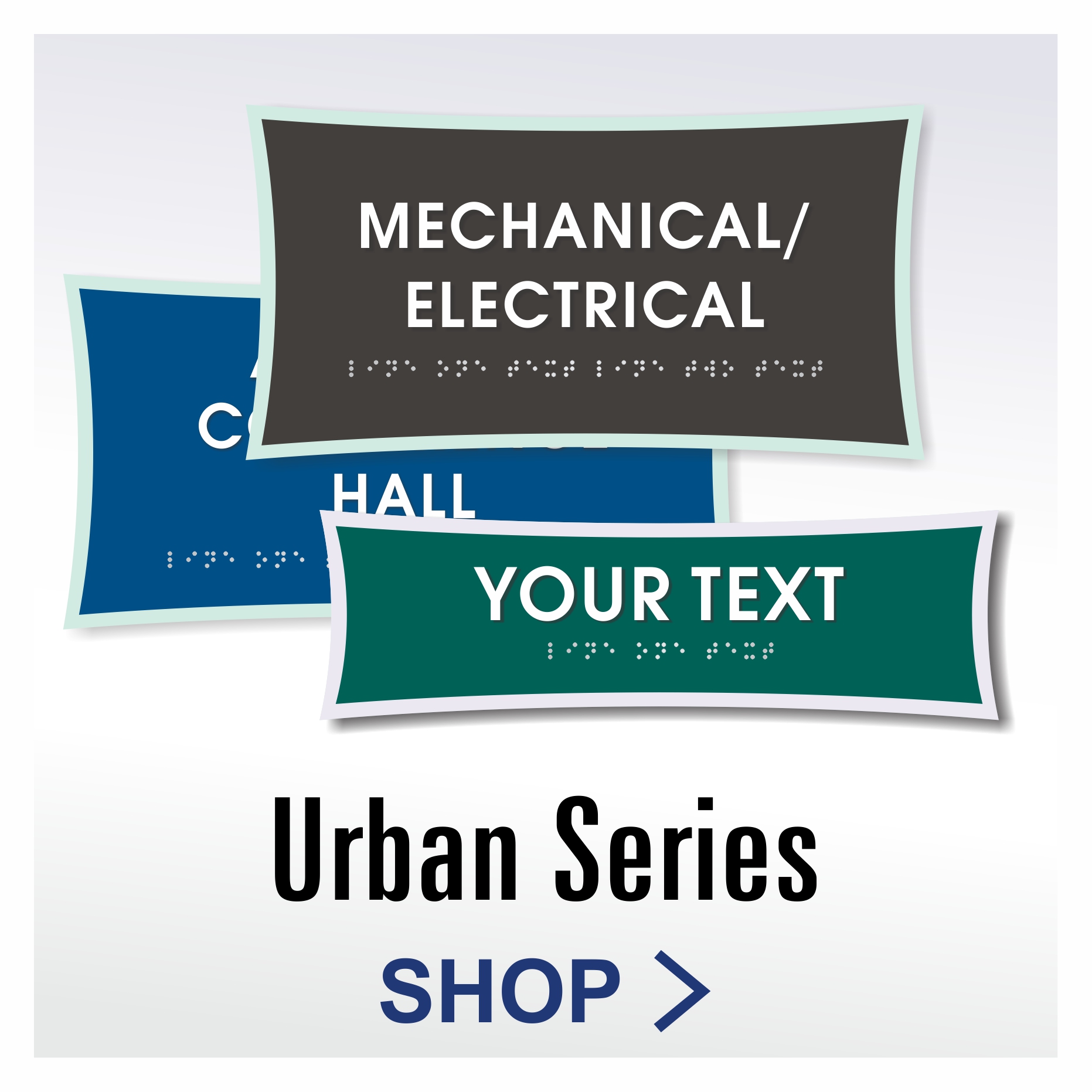 Urban Series modern ADA tactile office signs